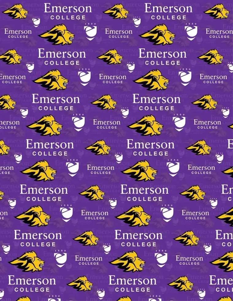 Custom Emerson College fabric sheet