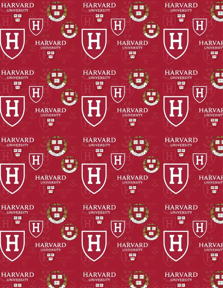 Custom Harvard University fabric sheet
