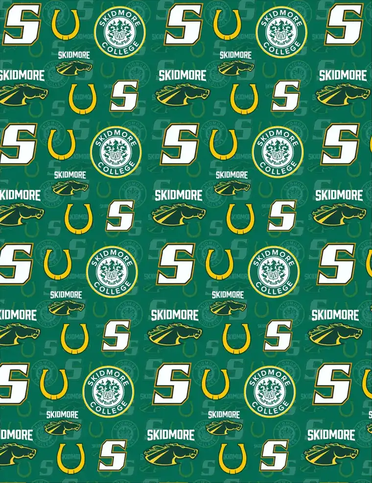 Custom Skidmore College fabric sheet