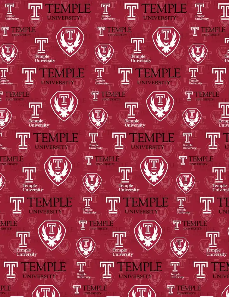Custom Temple University fabric sheet