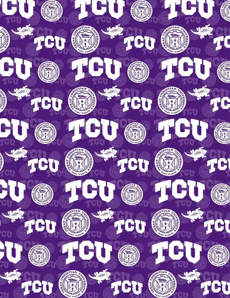 Custom Texas Christian University fabric sheet