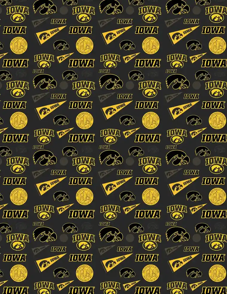 Custom University of Iowa fabric sheet