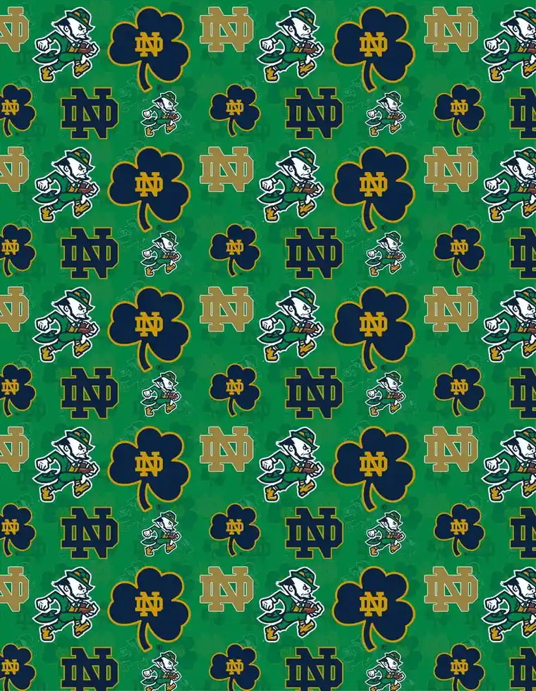Custom University of Notre Dame fabric sheet