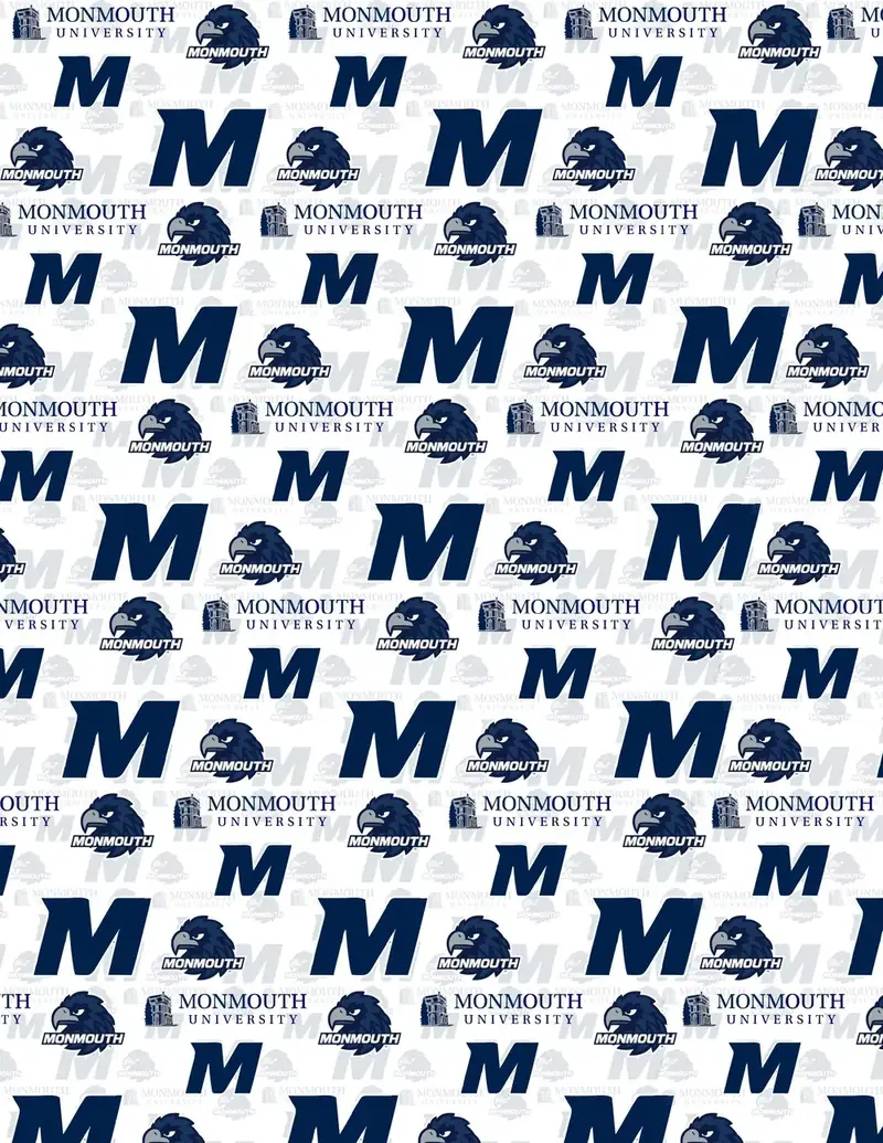 Custom Monmouth fabric sheet printed in school colors