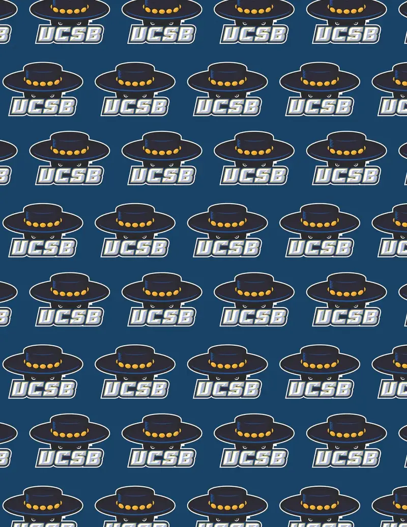 Custom UC Santa Barbara fabric sheet printed in school colors